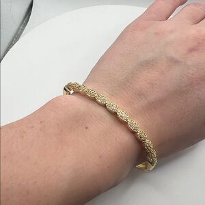 1191. Adina Eden Elegant Gold & Crystal Bangle Bracelet